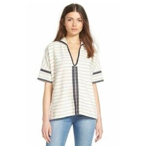 Madewell Elise Embroidered Short Sleeve Hoodie X-Small/Small